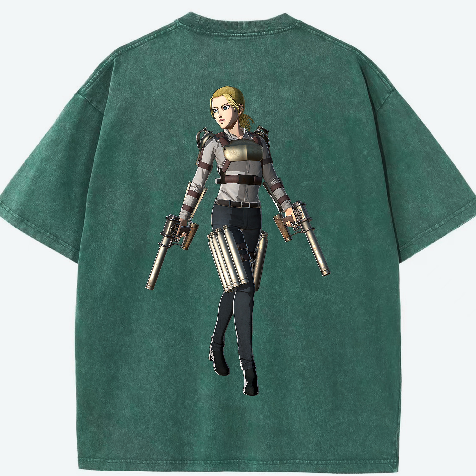 （画像用） 進撃の巨人 Attack on Titan 綿100% ヴィンテージ風 半袖Tシャツ（背面プリント）